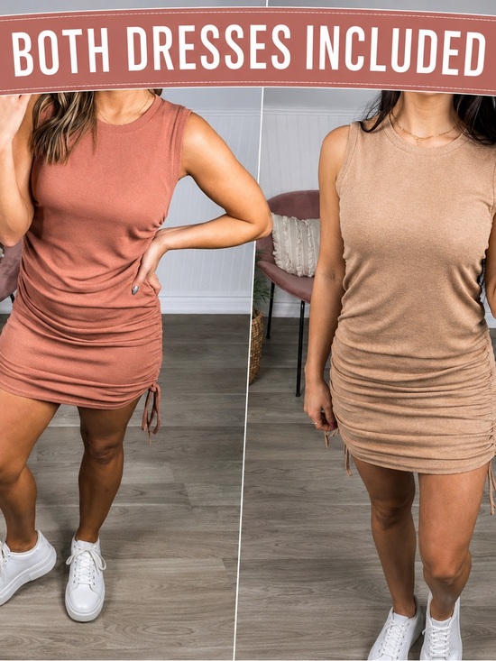 Love Riche Dresses & Skirts - Set of 2 Bodycon Dresses Adjustable Side Tie Size M